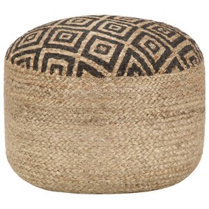 vidaXL Pouf fait à la main Noir 45 x 30 cm Jute