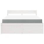 vidaXL Lit avec tiroirs et matelas blanc 140x200 cm bois massif de pin