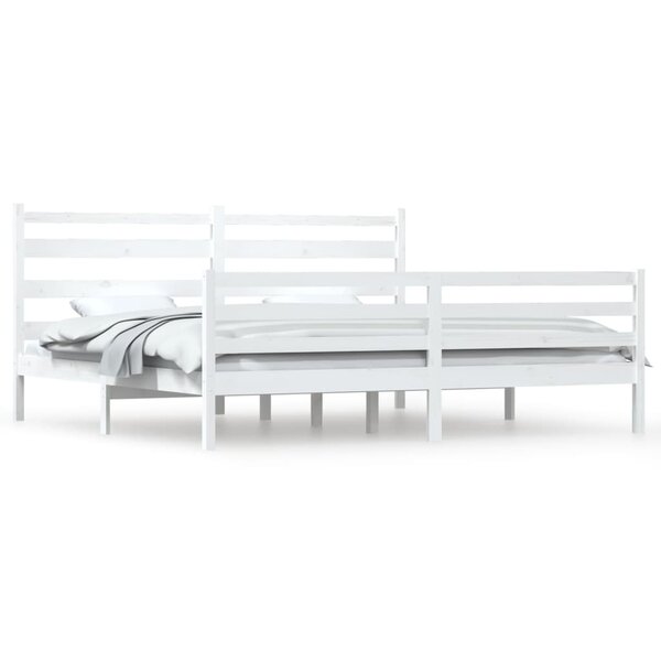 vidaXL Cadre de lit sans matelas bois massif de pin 200x200 cm blanc