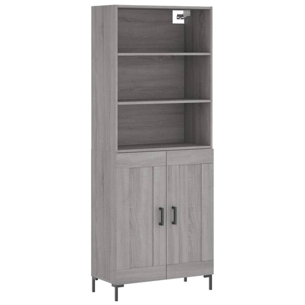 vidaXL Buffet haut Sonoma gris 69 5x34x180 cm Bois d'ingénierie