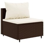 vidaXL Salon de jardin 10 Pièces avec coussins marron résine tressée