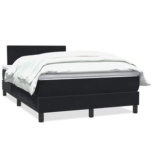 vidaXL Sommier à lattes de lit avec matelas noir 120x210 cm velours