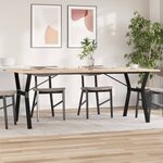 vidaXL Table à manger cadre en Y 200x100x75 5 cm bois pin massif acier