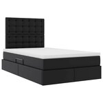 vidaXL Lit avec rangement et LED Noir 120 x 190 cm Simili cuir