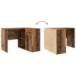 vidaXL Bureau d'angle en vieux bois 102x88x75 cm en bois d'ingénierie