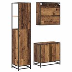 vidaXL Ensemble de mobilier de salle de bain 3 Pièces Bois ancien