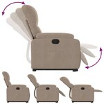 vidaXL Fauteuil inclinable taupe tissu microfibre