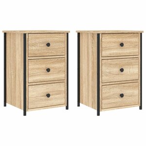 vidaXL Tables de chevet 2 Pièces chêne sonoma 40x36x60 cm bois ingénierie