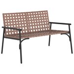 Ensemble de café extérieur 4 pièces en rotin et acier marron de vidaXL