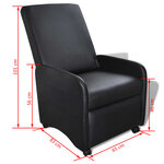 vidaXL Fauteuil pliable noir similicuir