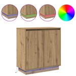 Buffet vidaXL LED Chêne Artisan 71x34 5x75 cm en bois d'ingénierie
