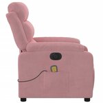 vidaXL Fauteuil inclinable de massage électrique rose velours
