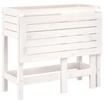 vidaXL Jardinière de jardin avec plateau pliant blanc bois pin massif