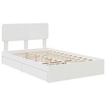 vidaXL Lit de Rangement Blanc 120 x 190 cm Bois d'ingénierie