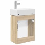 vidaXL Meuble de salle de bain avec robinet Chêne Sonoma