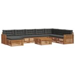 vidaXL Ensemble de canapés d'extérieur 9 pc Naturel et Anthracite