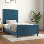 vidaXL Cadre de lit sans matelas bleu foncé 80x200 cm velours