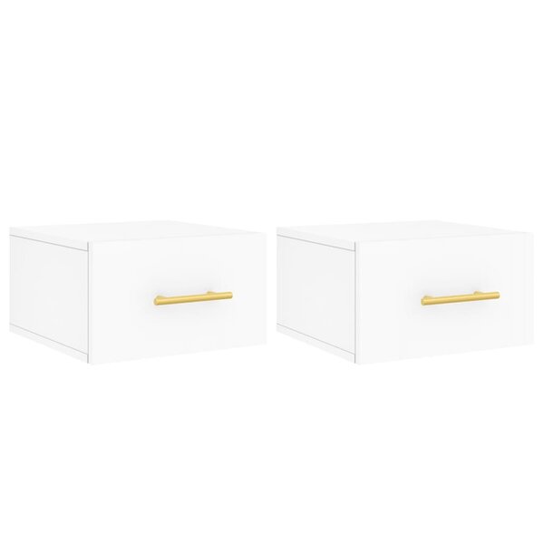 vidaXL Tables de chevet murales 2 Pièces blanc 35x35x20 cm