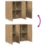 Buffet vidaXL Artisan Chêne 90x34x80 cm Bois d'ingénierie