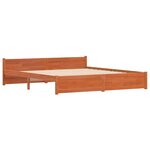 vidaXL Cadre de lit Brun cire 205.5 x 95.5 x 51 cm Pin massif