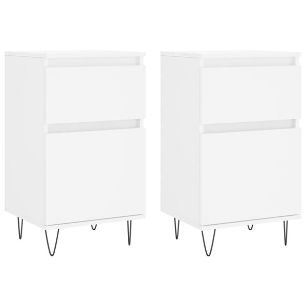 vidaXL Buffets 2 Pièces blanc 40x35x70 cm bois d’ingénierie