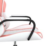 vidaXL Chaise de jeu de massage Blanc et rose Similicuir