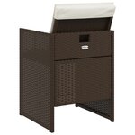 vidaXL Chaises de jardin avec coussins lot de 4 marron résine tressée