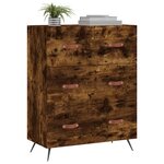 vidaXL Commode chêne fumé 69 5 x 34 x 90 cm bois d'ingénierie