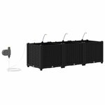 vidaXL Pots de jardin Noir 120 x 40 x 37.5 cm Acier