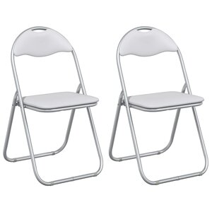 vidaXL Chaise pliante 2 Pièces Blanc et Gris 48 x 43 5 x 81 cm
