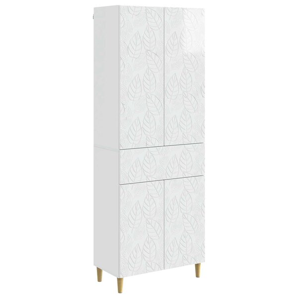 vidaXL Ensemble de Meubles 2 Pièces Blanc brillant Bois d'ingénierie