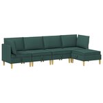 vidaXL Canapé modulaire avec rangement 5 Pièces Vert foncé Tissu