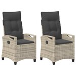 vidaXL Chaise de jardin 2 pc Gris clair et gris foncé