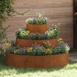 vidaXL Pot en métal Acier corten Grand Durable Pot en métal Rond