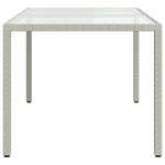 vidaXL Table de jardin 150x90x75 cm Verre trempé/résine tressée Blanc