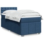 vidaXL Sommier à lattes de lit avec matelas Bleu 80x200 cm Tissu
