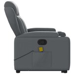 vidaXL Fauteuil inclinable de massage Gris Similicuir