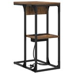vidaXL Table de chevet Chêne fumé 41.5 x 26 x 60.5 cm