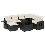 vidaXL Salon de jardin 9 Pièces avec coussins noir résine tressée