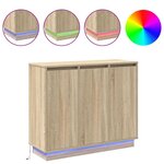 Buffet vidaXL LED Chêne Sonoma 90x32x75 cm en bois d'ingénierie