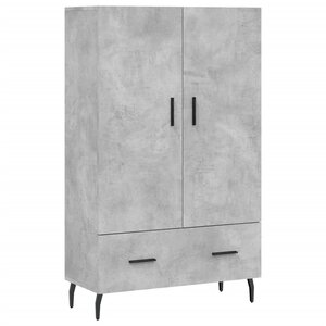 vidaXL Buffet haut gris béton 69 5x31x115 cm bois d'ingénierie