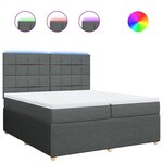 vidaXL Sommier à lattes de lit avec matelas Gris foncé 200x200cm Tissu