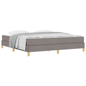 vidaXL Lit à ressorts avec matelas Taupe 180 x 200 cm tissu