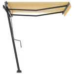 vidaXL Auvent manuel rétractable sur pied 350x250 cm Jaune/blanc