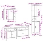vidaXL Ensemble de mobilier de salle de bain 4 Pièces Bois Ancien