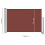 vidaXL Auvent latéral rétractable de patio 60x300 cm Marron