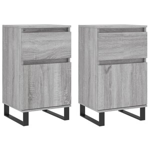 vidaXL Buffets 2 Pièces sonoma gris 40x35x70 cm bois d'ingénierie
