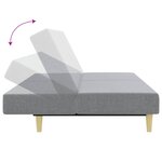 vidaXL Canapé-lit à 2 places avec repose-pied gris clair tissu