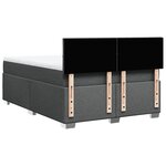 vidaXL Sommier à lattes de lit avec matelas Gris foncé 140x190cm Tissu