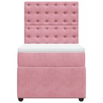 vidaXL Sommier à lattes de lit avec matelas Rose 90x200 cm Velours